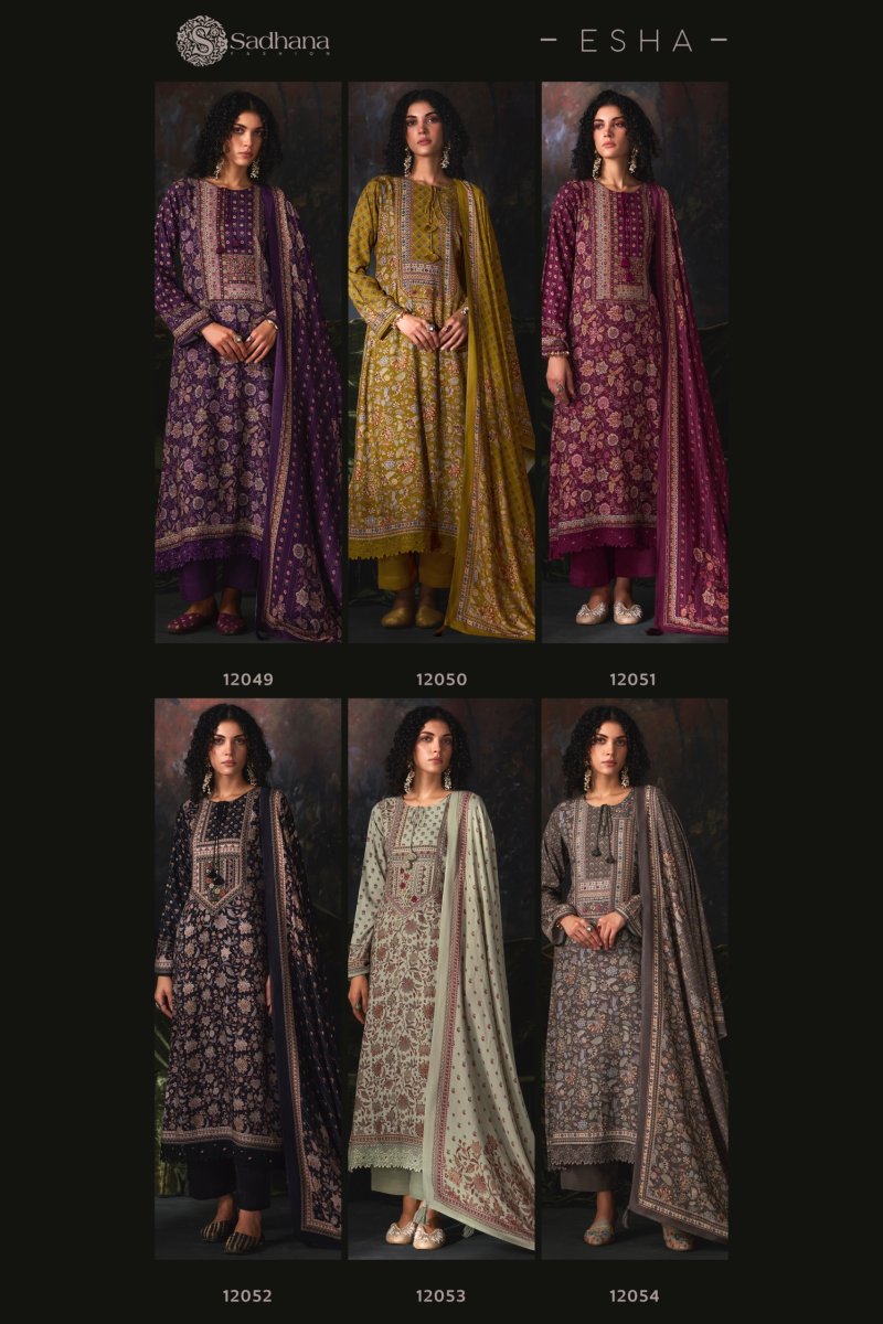 Esha By Sadhana Viscos Pashmina Dress Material